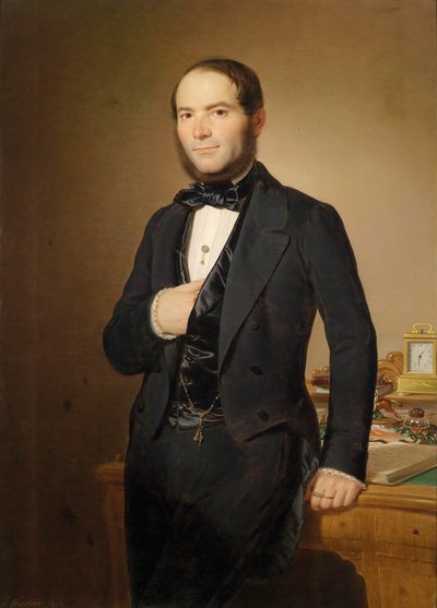 Retrato de un caballero frente a un escritorio de Josef Weidner